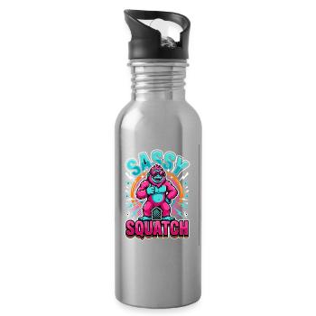  Sassy Squatch Bunter Lustiger Bigfoot Für Freche - Trinkflasche mit integriertem Trinkhalm - Lightsilver - Rechts
