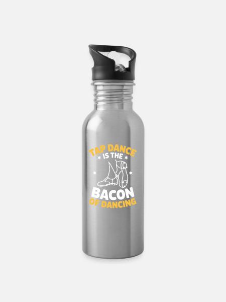 Stepptanz Stepptänzer Geschenke - Trinkflasche mit integriertem Trinkhalm - Lightsilver