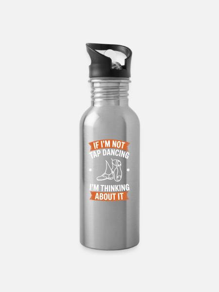 Stepptanz Stepptänzer Stepptanzen Geschenke - Trinkflasche mit integriertem Trinkhalm - Lightsilver