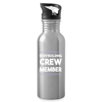 Bodybuilding Crew - Trinkflasche mit integriertem Trinkhalm - Lightsilver - Rechts