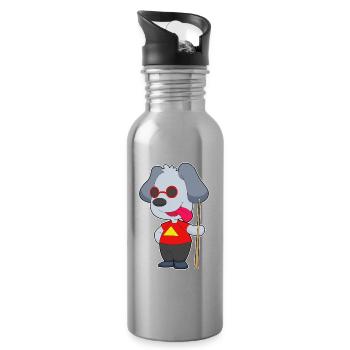 Hund Billiard Queue - Trinkflasche mit integriertem Trinkhalm - Lightsilver - Rechts
