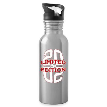 24E ANNIVERSAIRE DE FOOTBALL EN ÉDITION LIMITÉE 2002 - Gourde avec paille intégrée - argent clair - Droite