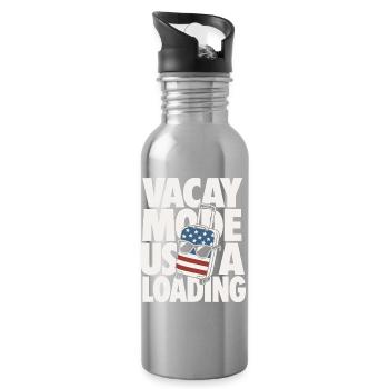 Vacay Mode USA Loading Travel Design - Water bottle with straw - silver - Right