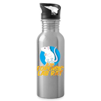 Rat, rat de maison, propriétaire de rats, amoureux des rats - Gourde avec paille intégrée - argent clair - Droite