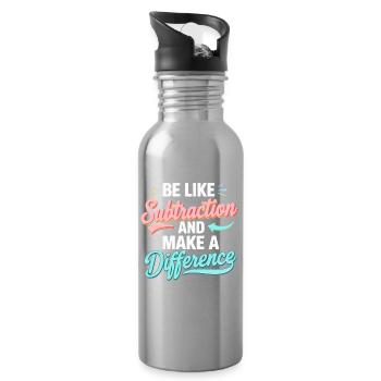 Sei wie Subtraktion – Mach den Unterschied - Trinkflasche mit integriertem Trinkhalm - Lightsilver - Rechts