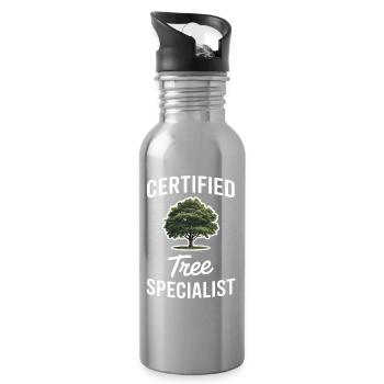 Trees Sayings Tree Forest Funny Trees Gift - Water bottle with straw - silver - Right