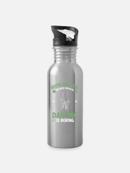 Irish Dance Irish Dancing Geschenk - Trinkflasche mit integriertem Trinkhalm - Lightsilver