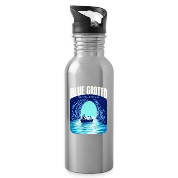 Blue Grotto Capri Travel, Grotta Azzurra Cave - Water bottle with straw - silver - Right
