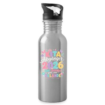  Kita Abgänger 2026 Eine Legende geht vom Gelände - Trinkflasche mit integriertem Trinkhalm - Lightsilver - Rechts