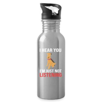 Airedale Terrier - Trinkflasche mit integriertem Trinkhalm - Lightsilver - Rechts