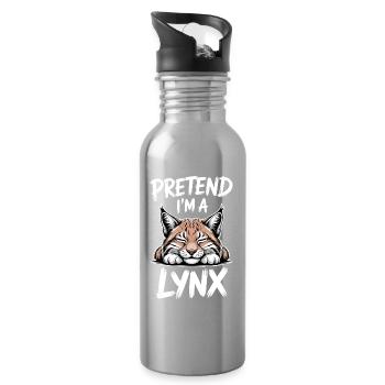 Lynx Dictions Lynx Drôle de cadeau de lynx - Gourde avec paille intégrée - argent clair - Droite