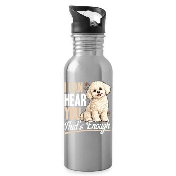 Bichon Frise Dog Breed - Trinkflasche mit integriertem Trinkhalm - Lightsilver - Rechts