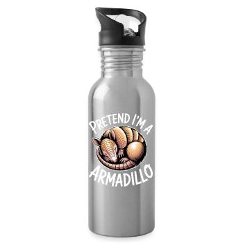 Armadillos Expressions Drôles Cadeau d’Armadillos - Gourde avec paille intégrée - argent clair - Droite