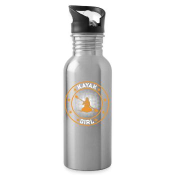 Kayak Girl Kayaking Girl Kayaker - Trinkflasche mit integriertem Trinkhalm - Lightsilver - Rechts
