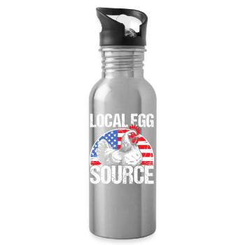 Éleveur Patriotique Troupeau de Coq Volaille USA Pride C - Gourde avec paille intégrée - argent clair - Droite