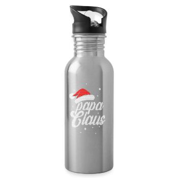 Papa Noël : Cadeau de Noël drôle et moche pour papa - Gourde avec paille intégrée - argent clair - Droite