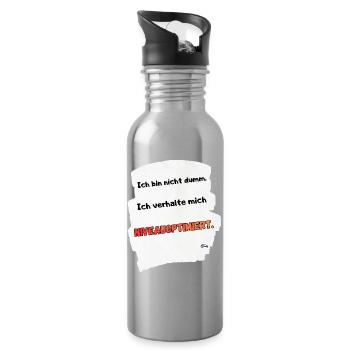 NIVEOPTIMIERT Spruchmotiv - Trinkflasche mit integriertem Trinkhalm - Lightsilver - Rechts