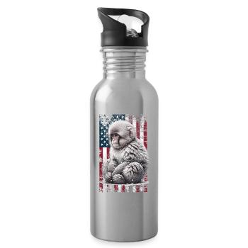 Singe des neiges des États-Unis Schneeaffe - Gourde avec paille intégrée - argent clair - Droite
