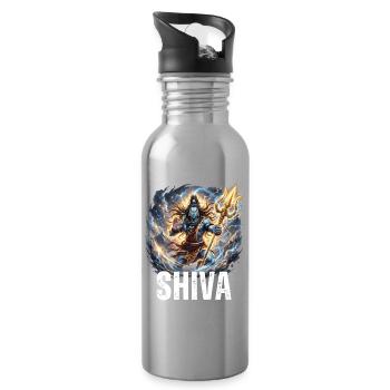 Seigneur Shiva – divinité mythologique - Gourde avec paille intégrée - argent clair - Droite