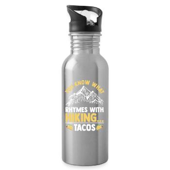 Hiking Mountain Trail Backpacking Outdoors Poaching - Water bottle with straw - silver - Right