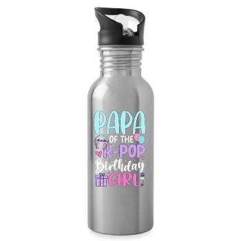 Papa de La Fille d’anniversaire K-Pop - Gourde avec paille intégrée - argent clair - Droite