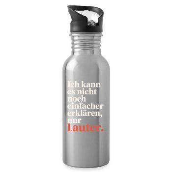 Nicht Einfacher Erklären Nur Lauter Lehrer Büro - Trinkflasche mit integriertem Trinkhalm - Lightsilver - Rechts