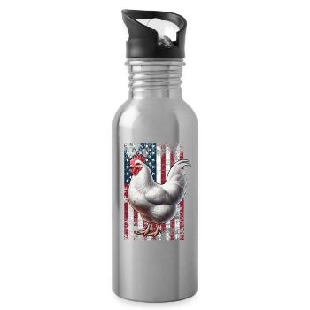 Poulet Leghorn Poulets Leghorn américains - Gourde avec paille intégrée - argent clair - Droite