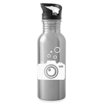 Underwater Camera Camera Diver Diving Gift - Water bottle with straw - silver - Right