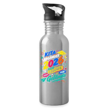 Kita Abgänger 2026 Bunter Vorschulabschluss - Trinkflasche mit integriertem Trinkhalm - Lightsilver - Rechts