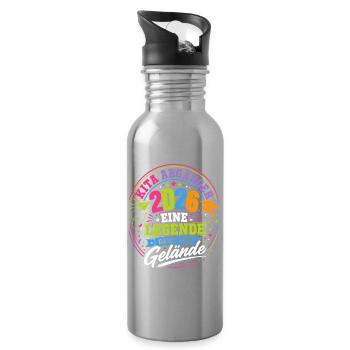 Kita Abgänger 2026 Legendenjahrgang - Trinkflasche mit integriertem Trinkhalm - Lightsilver - Rechts