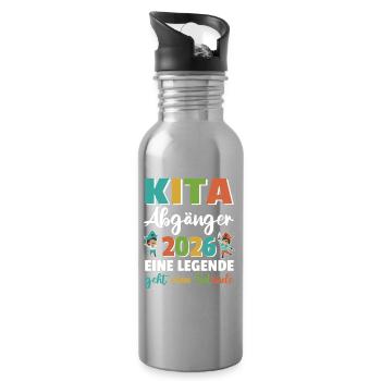 Kita Abgänger 2026 eine Legende Pirat - Trinkflasche mit integriertem Trinkhalm - Lightsilver - Rechts