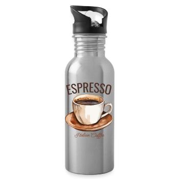 Espresso – Plaisir du café italien - Gourde avec paille intégrée - argent clair - Droite