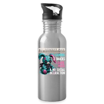 Pastel Goth Soft Goth Gaming Gamer - Gourde avec paille intégrée - argent clair - Droite