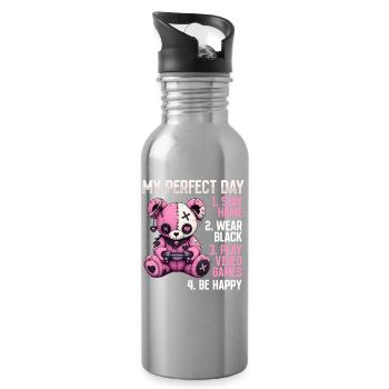 Pastel Goth Soft Goth Gaming Gamer - Gourde avec paille intégrée - argent clair - Droite