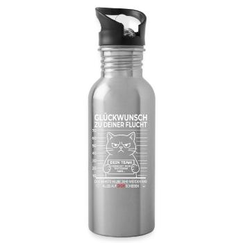 Abschied Kollege Lustiges Team Geschenk - Trinkflasche mit integriertem Trinkhalm - Lightsilver - Rechts