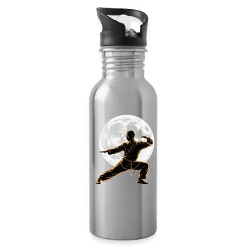 Méditation Zen du Tai Chi – Entraînement au Chi Qigong - Gourde avec paille intégrée - argent clair - Droite