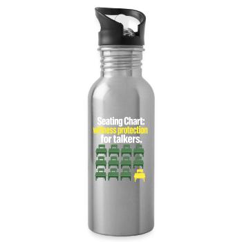 Funny Teacher Seating Chart Witness Protection Jok - Water bottle with straw - silver - Right