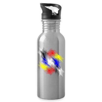 Rythmes de tourbillon de couleur - Gourde avec paille intégrée - argent clair - Droite