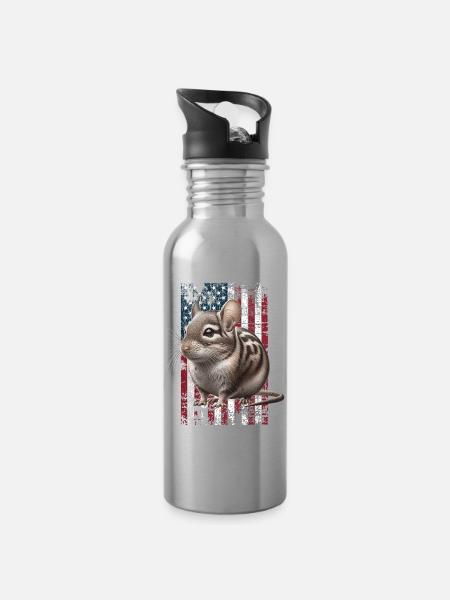 Degu US Degu - Trinkflasche mit integriertem Trinkhalm - Lightsilver