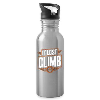 Private Pilot If Lost Climb Aviation Enthusiast - Water bottle with straw - silver - Right