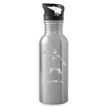 James A. Football américain - Gourde avec paille intégrée - argent clair - Droite