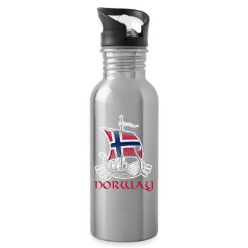 Vacances en Norvège dans les fjords de Norge Voyage en Scandinavie - Gourde avec paille intégrée - argent clair - Droite