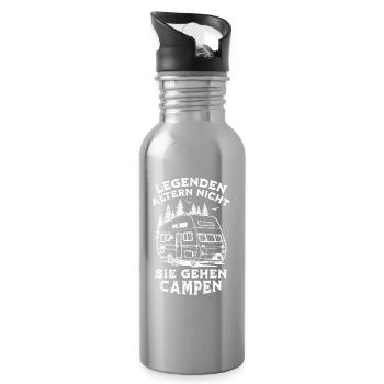 Legenden gehen campen - Trinkflasche mit integriertem Trinkhalm - Lightsilver - Rechts