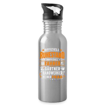  Offiziell Ruhestand Fahrer Gärtner Handwerker - Trinkflasche mit integriertem Trinkhalm - Lightsilver - Rechts