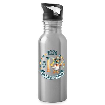  Rente 2026 Ich geh in R(ente) Ihr schuftet weiter - Trinkflasche mit integriertem Trinkhalm - Lightsilver - Rechts