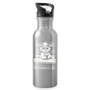 Cowboy Dog Bière Drôle Maltheser - Gourde avec paille intégrée - argent clair - Droite