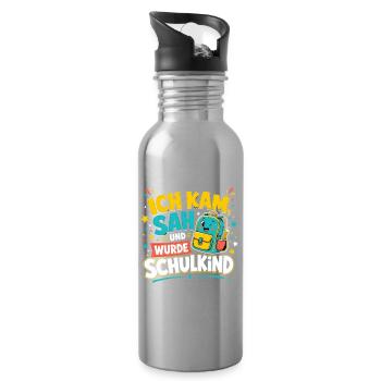 Schulkind - Trinkflasche mit integriertem Trinkhalm - Lightsilver - Rechts