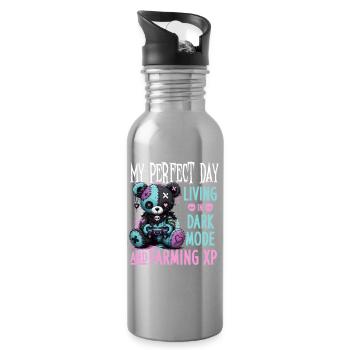 Pastel Goth Soft Goth Gaming Gamer - Trinkflasche mit integriertem Trinkhalm - Lightsilver - Rechts