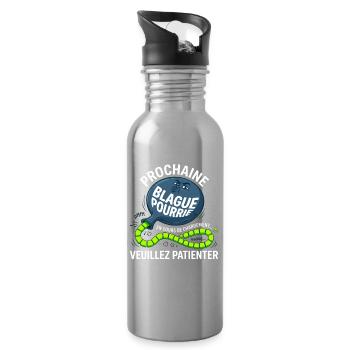 Prochaine Blague Pourrie Chargement Humour - Gourde avec paille intégrée - argent clair - Droite