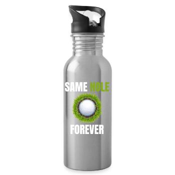 Bachelor Party Hole - Water bottle with straw - silver - Right